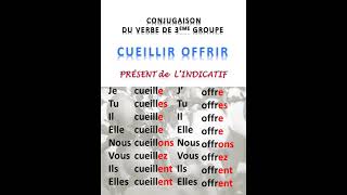 CUEILLIR et OFFRIR au Présent de lindicatif [upl. by Nipahc498]