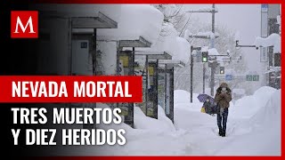 En Japón nevadas dejan tres muertos y 10 heridos [upl. by Marek]