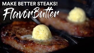 Flavor your BUTTER for better STEAKS  GugaFoods [upl. by Ithnan]