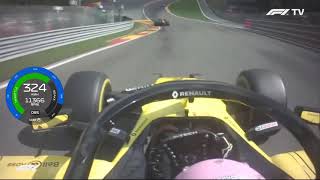 F1 2019 Daniel Ricciardo Spa 360kmh Race Onboard  With Telemetry [upl. by Arremat]