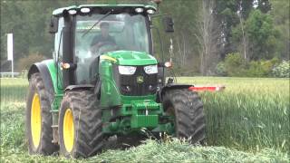 Segadora JFStoll y John Deere 6150R Demoagro [upl. by Adniral]