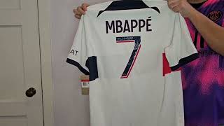 Unboxing Authentic Kylian Mbappé PSG 202324 Away Jersey Paris SaintGermain Kit by Nike [upl. by Selden]