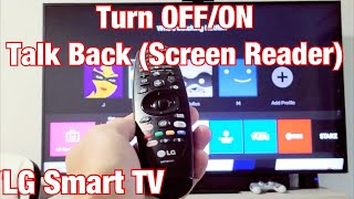 LG Smart TV How to Turn OFFON Talk Back Screen Reader Voice Assistance Audio Guidance [upl. by Stambaugh483]