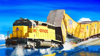 Trains without Brakes Collisions 😲 BEAMNG [upl. by Georgie]