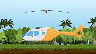 Hubschrauber Chopper Flugzeug animiertes Video für Kinder [upl. by Dutch]