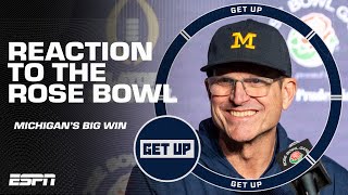 DRAMATIC EPIC ICONIC Full Reaction to Michigans big win vs Alabama in the Rose Bowl 🌹  Get Up [upl. by Pros]