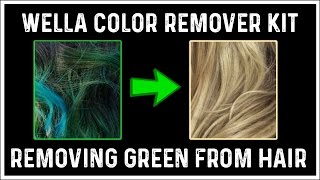 Wella Hair Color Remover Demo  Review Removing Green [upl. by Zetana]