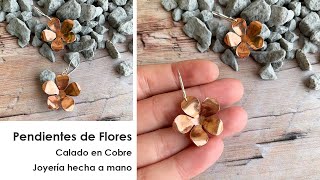 Te enseño a hacer Pendientes de Flores de Cobre Aretes Calados Clases de orfebrería paso a paso [upl. by Anora369]