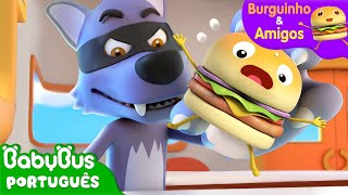 O Lobo Vem Vindo 🐺  Aventuras Alimentares  Burguinho e Amigos  Desenho Infantil  BabyBus [upl. by Nashom]