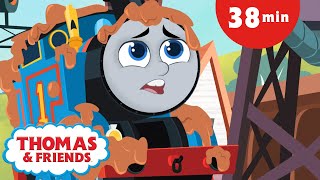 Thomas amp Friends All Engines Go Short Story Adventures  Muddy Thomas  More kids videos [upl. by Aohsoj]