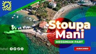 Stoupa seaside village in the Messinian part of Mani drone aerialfootage djimavicair2 [upl. by Madelaine]