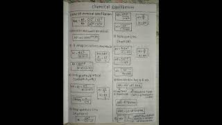 chemical Equilibrium class 11 All Formulas [upl. by Eednar942]