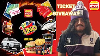 HUNGRY JACK’S UNO TICKET GIVEAWAY [upl. by Lasiaf]