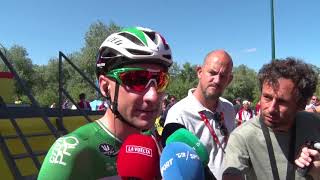 Elia Viviani  interview at the start  Stage 18  Tour of Spain  Vuelta a España 2018 [upl. by Binnings968]