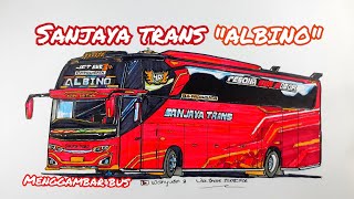 sanjaya trans ALBINO  cara menggambar bus  jet bus 3bus telolet [upl. by Cykana]