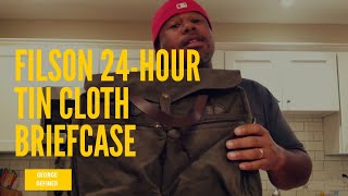 Filson 24Hour Tin Cloth Briefcase Review Office Rustic EDC Everyday Carry Canvas Leather [upl. by Wallach]