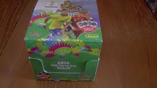 UNBOXING BOOSTER BOX 70 packs ADRENALYN XL 2014 FIFA WORLD CUP trading cards panini [upl. by Darcia]