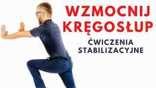 Ćwiczenia na BÓL KRĘGOSŁUPA  ból pleców  STABILIZACJA I WZMACNIANIE  dr n med Marcin Wytrążek [upl. by Eenor]