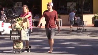 X17 EXCLUSIVE  WTF Liam Hemsworth Goes Shopping With NO SHOES [upl. by Llerdnod22]