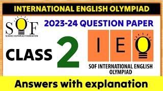 English Olympiad class 2  SOF IEO CLASS 2  IEO OLYMPIAD CLASS 2  IEO 202324 class 2  olympiad [upl. by Pacificia]