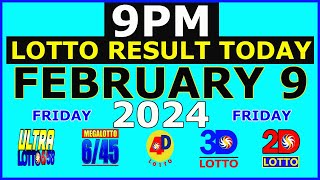 9pm Lotto Result Today February 9 2024 Friday [upl. by Nial696]