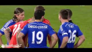 Diego Costa Fight vs Liverpool  League Cup 29012015 [upl. by Eeslehc]