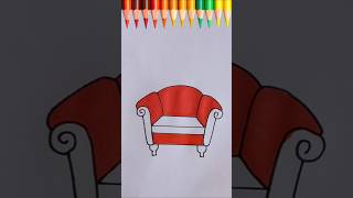 How to Draw Sofa 🛋 shorts viral trending ytshorts drawing easydrawing [upl. by Alyse629]