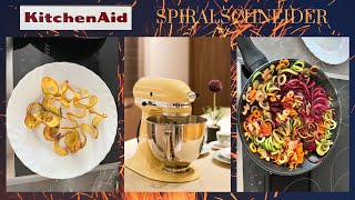 KitchenAid SPIRALSCHNEIDER 5KSM1APC review try on Gemüsenudel  Tornadopommes zubereiten [upl. by Hjerpe]