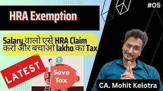 HRA Exemption Tax saving tool for Salaried Employee  House Rent Allowance Calculation  CA Mohit Ke [upl. by Oneill]