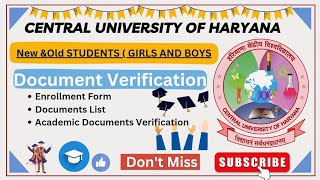 How to Fill the Enrollment Form   Documents Verification in CUHcuh centraluniversityofharyana [upl. by Allyn198]