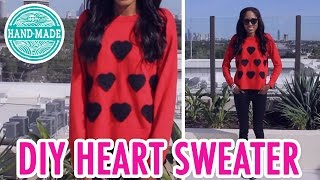 DIY Heart Sweater  Needle Felting How To  HGTV Handmade [upl. by Eleahcim]