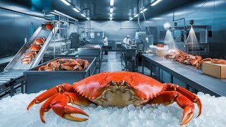 This is Why Dungeness Crab is So Expensive Modern Fish Processing Factory [upl. by Euqinommod]