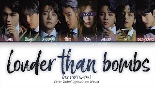 BTS 방탄소년단 — Louder than bombs 8 Members ver KARAOKE ver Color Coded Lyrics HanRomEng [upl. by Myrta]