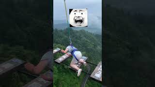 Bungee Jumping With Rope In Beautiful Place Luckily He Had A Safety Ropetravel funny [upl. by Norton]