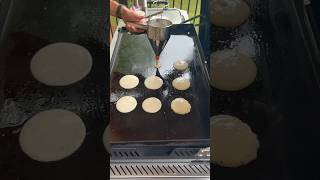 Pancakes with Dippy Eggs on the Weber Slate Griddle weber blackstone breakfast [upl. by Nodnorb]