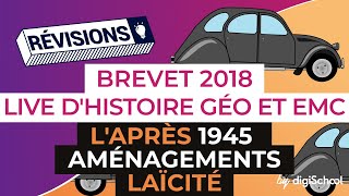 Brevet 2018  Révisions dHistoireGéo et EMC  Laprès 1945  Aménagements  Laïcité [upl. by La Verne814]