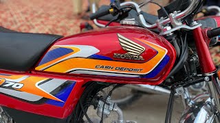 Honda cd 70cc new model 2025 red colour first looks  new changes  new model [upl. by Yemaj821]