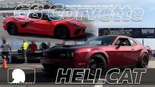 Hellcat vs C8 Corvette 60Roll Start [upl. by Aikehs]