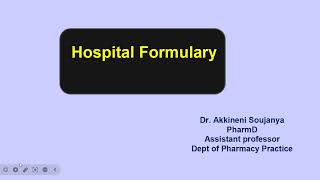 Hospital formularyPharmD IVhospital pharmacyBPharm IV year VII sempharmacy practicePCI syllabus [upl. by Philbrook]