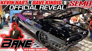 DAVE KINDIG Debuts KEVIN HARTS NEW 1000 Horsepower Dodge Challenger BANEquot  SEMA 2023 DAY 1 [upl. by Adnirual63]