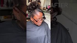 Sleek ponytail on my client hair🔥 sleekponytails viralvideo ponytail naturalhair shortvideo [upl. by Clem511]