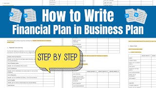 How to Write Financial plan for Business Plan Step by Step [upl. by Eibrab]