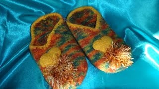 DIY TOLLE PuschenHausschuhe  FILZPANTOFFELN  stricken und filzen  verfilzen auch für Anfänger [upl. by Eilram789]