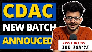 CDAC NEW Batch Announced  March 2024 Batch  Is CDAC Worth it in 2024 😱✅ [upl. by Adrell]