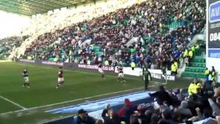 Hearts v Hibs  02012012 Rudi Skacels goal amp celebration [upl. by Anomer]