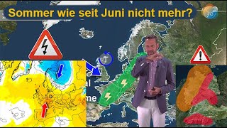 Sommer wie seit Juni nicht mehr Stabile Lage ab und zu Gewitter Wettervorhersage 1120082023 [upl. by Drarehs422]