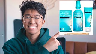 I Tried Lumineux Teeth Whitening Kit Strips 7 DAY RESULTS amp REVIEW [upl. by Ahsienahs]