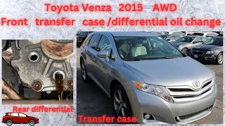 Toyota Venza 2015 transfer case and rear differential gear oil change [upl. by Rednav965]