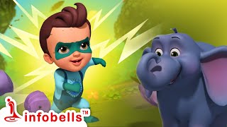 Super Chitti mattu Aane Mari Ep 01  Kannada Rhymes and Kids Shows  Infobells [upl. by Auqenat]