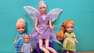 Snowflake amp tooth fairy  Elsa amp Anna toddlers  Barbie dolls [upl. by Niamart]